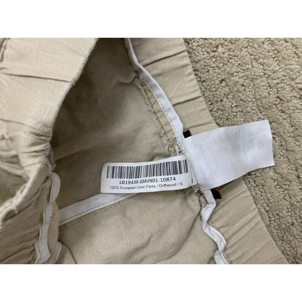 Quince Womens 100% European Linen Tan Driftwood Elastic Waistband Pants Small - Picture 6 of 9